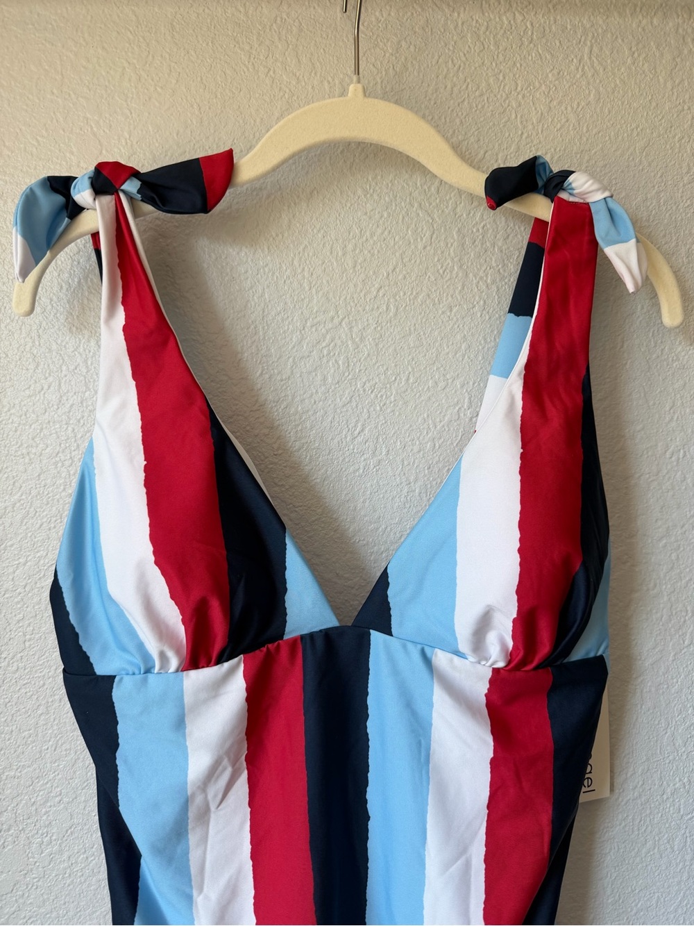 Social Angel Vertical Stripe One-Piece Bathing Suit, NWT, Size Large - Picture 8 of 11